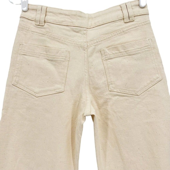 Sezane Women's Organic Textile Manu Trousers Flecked Ecru Pants - Picture 4 of 15